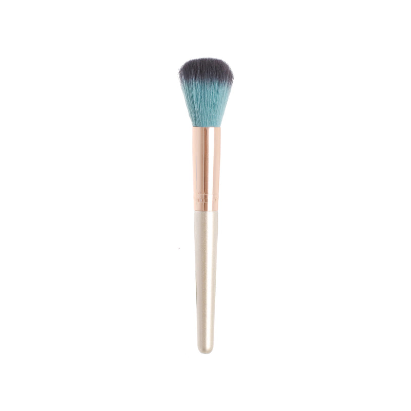 Makeup brush for distributing blush and powder, green x black