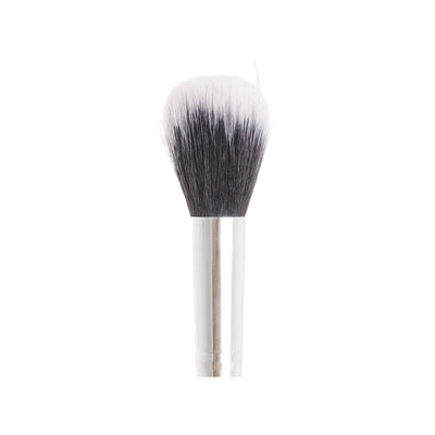 Makeup brush for distributing blush and powder, black x white