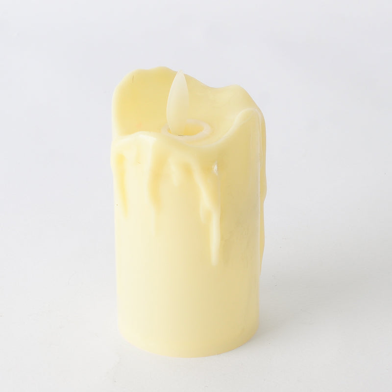 Decorative flameless candle, medium size, off white, 9 x 5 cm