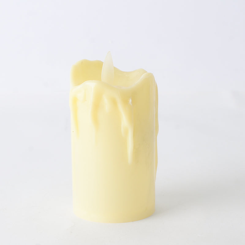 Decorative flameless candle, medium size, off white, 9 x 5 cm