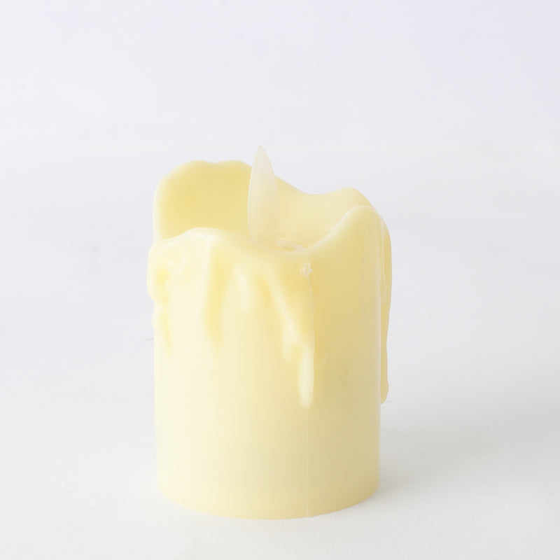 Decorative flameless candle, small size, off white, 7 x 5 cm