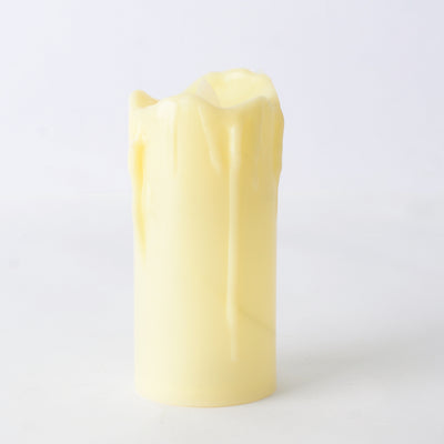 Large flameless decorative candle, off white, 11 x 5 cm