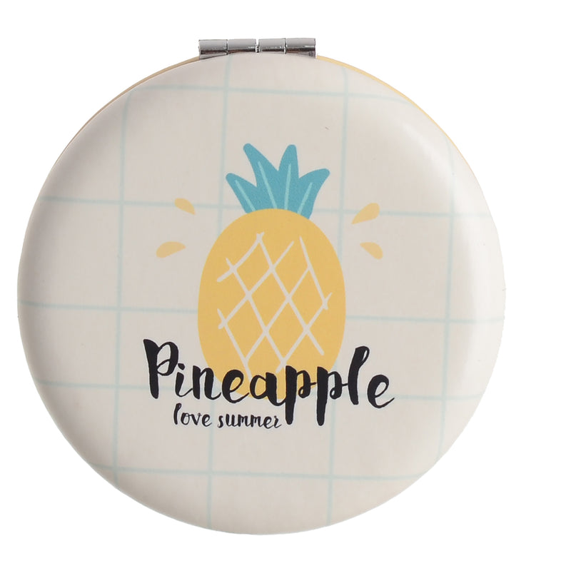 Small pocket mirror, 2 x 1, pineapple shape, off-white * white, 6 cm