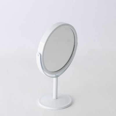 Small white stainless steel stand mirror, 11 cm