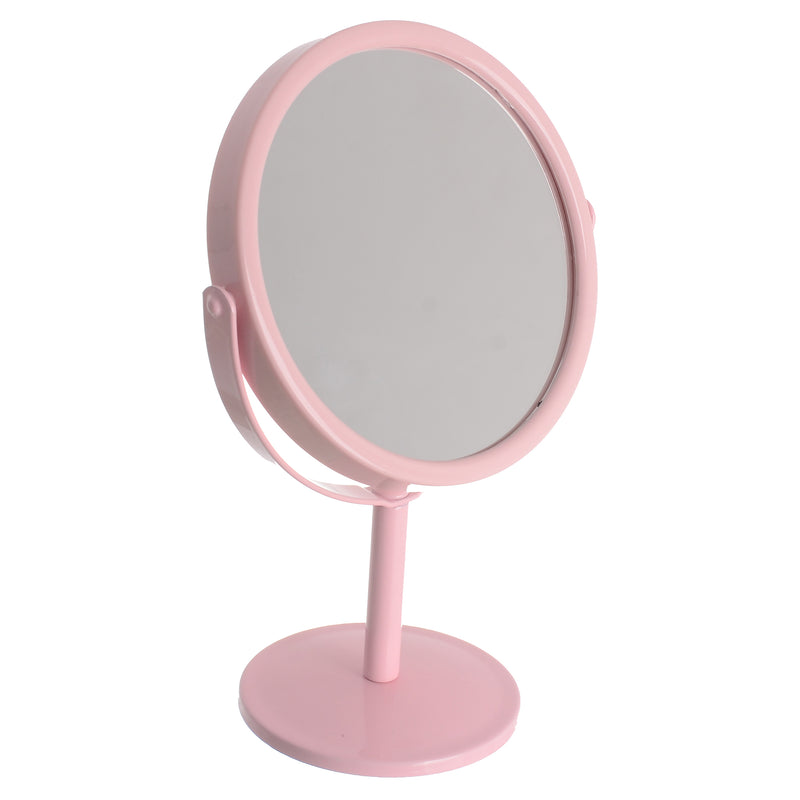 Small stainless steel standing mirror, pink, 11 cm