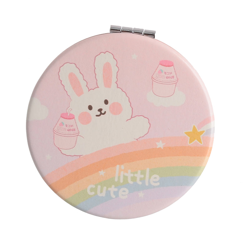 Small pocket mirror, 2 x 1, pink rabbit shape * 6 cm colors