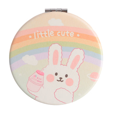 Small pocket mirror, 2 x 1, pink rabbit shape * 6 cm colors