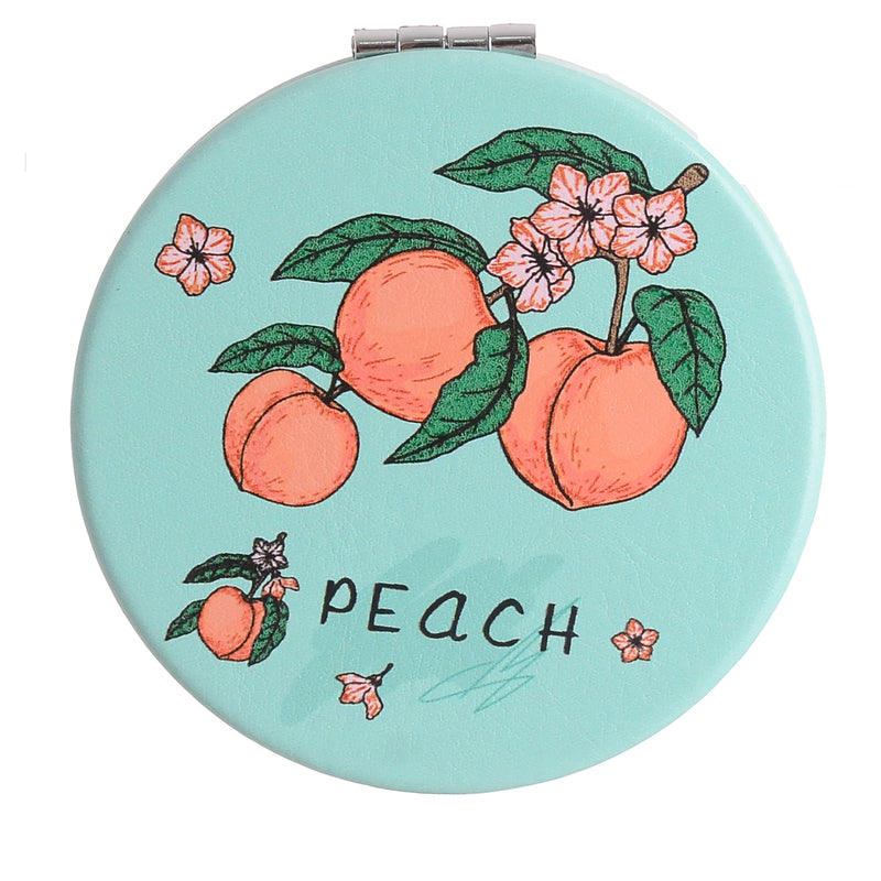 Small pocket mirror, 2×1, peach-turquoise shape, 6 cm