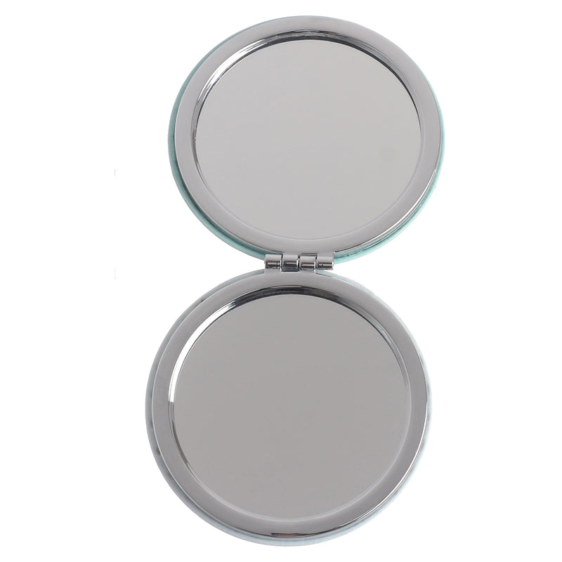 Small pocket mirror, 2×1, peach-turquoise shape, 6 cm