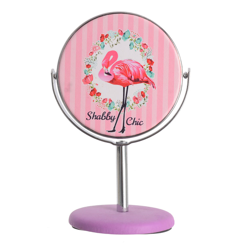 Small standing mirror, flamingo shape, purple*pink, 8 cm