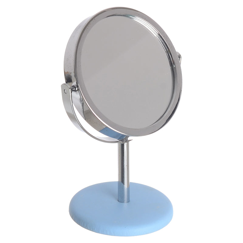 Small cosmetic stand mirror, blue*white, 8 cm