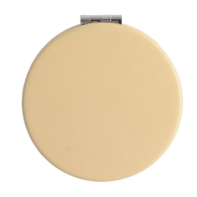 Small pocket mirror, 2×1, round, off-white cat shape