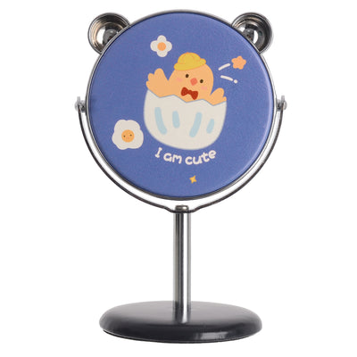 Small stand mirror, 8.5 cm, chick shape, black*blue