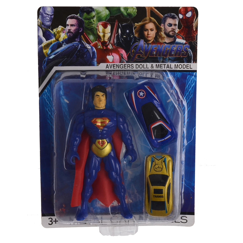 Superman figure + 2 cars