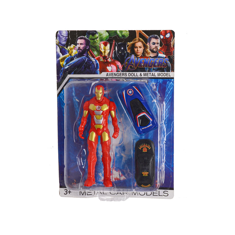 Iron Man figure + 2 cars blue*black