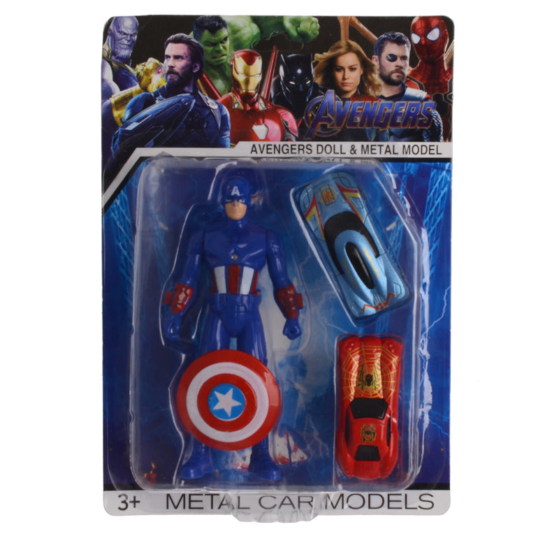 Captain America figure + 2 cars