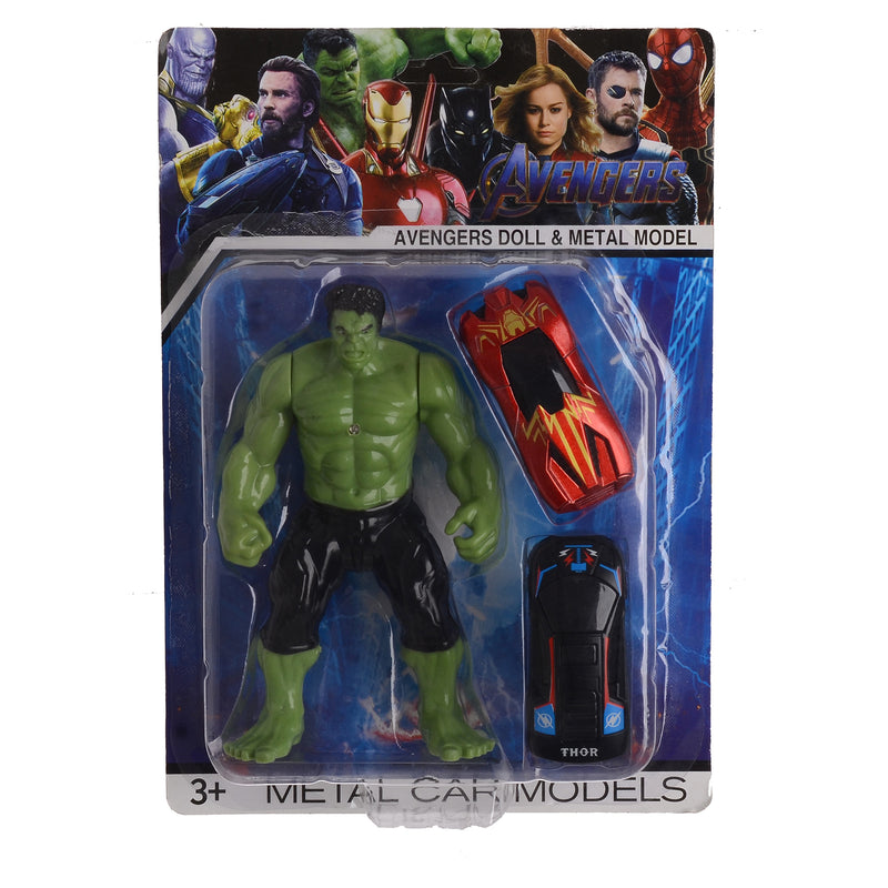 Hulk figure + 2 cars