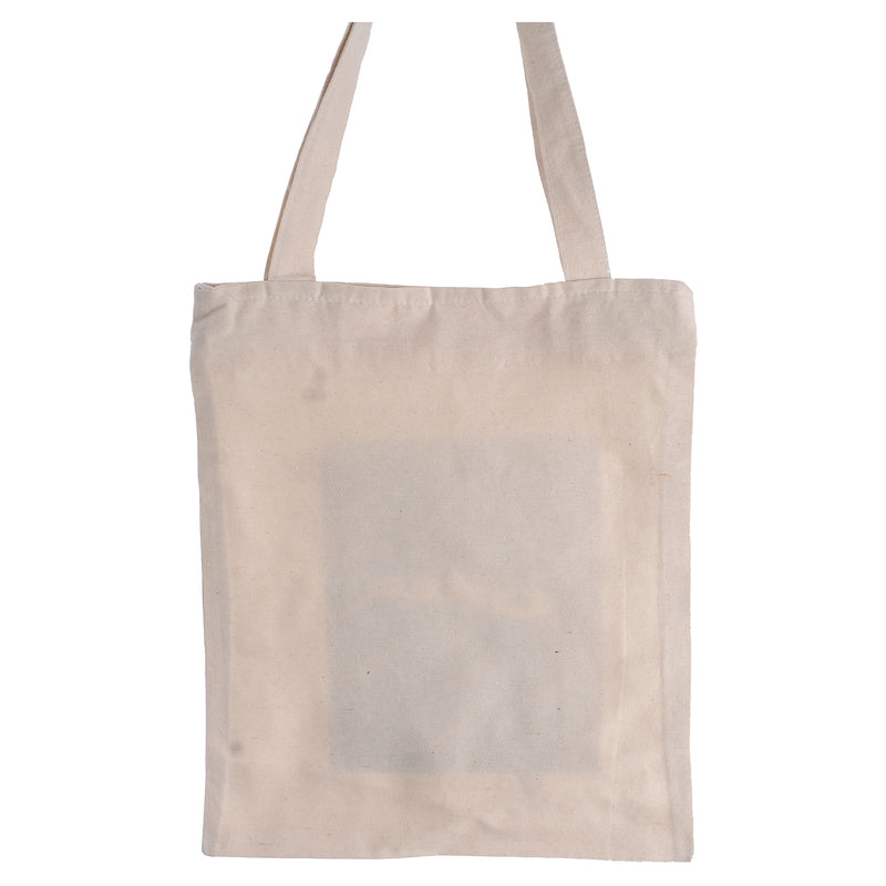 Beige rabbit print linen tote bag with zipper