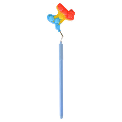 Blue gel poppet pen with a dog-shaped pendant