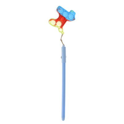 Blue gel poppet pen with a dog-shaped pendant