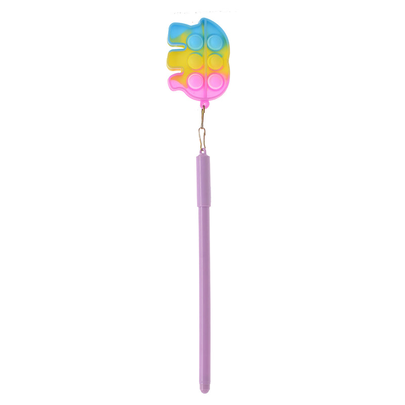 Blue gel poppet pen with elephant pendant