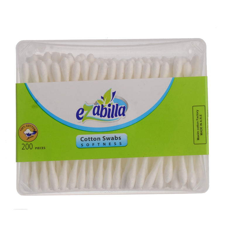 Isabella Wooden Ear Cotton Buds, Rectangular, 200 Sticks, White Color, 7.5 cm