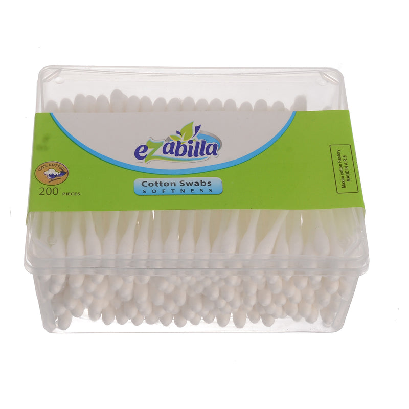 Isabella Wooden Ear Cotton Buds, Rectangular, 200 Sticks, White Color, 7.5 cm