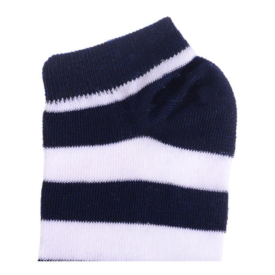 Socket socks, striped navy blue*white