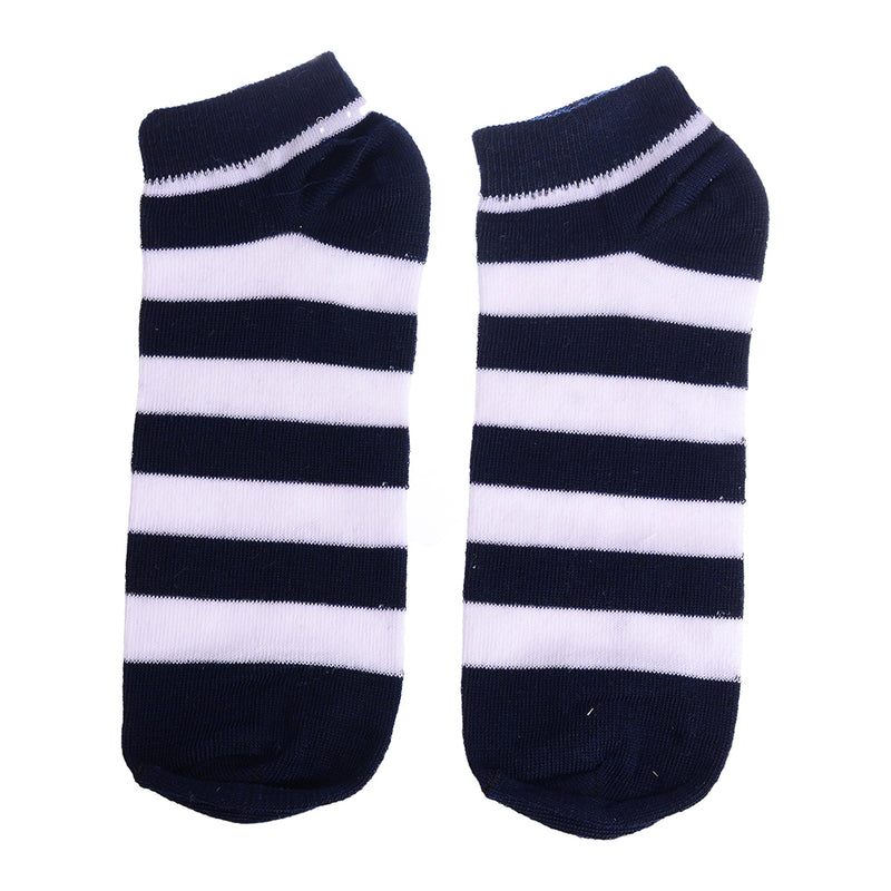 Socket socks, striped navy blue*white