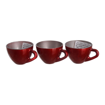 Colored glass coffee cup set, 3 pieces, 60 ml