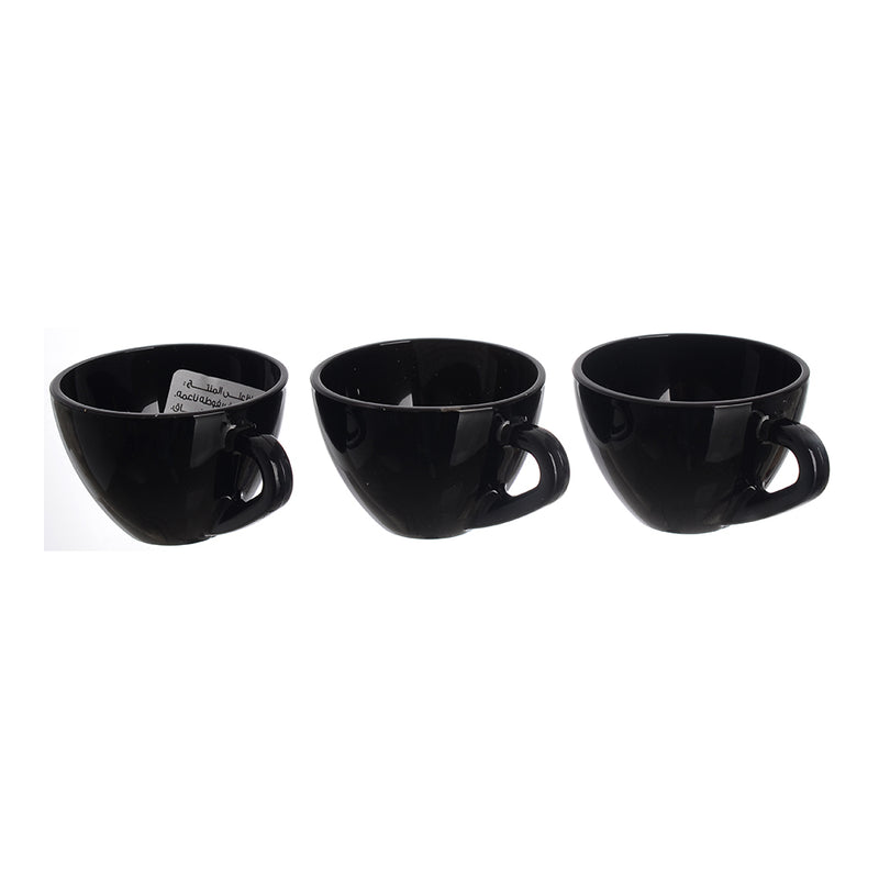 Colored glass coffee cup set, 3 pieces, 60 ml