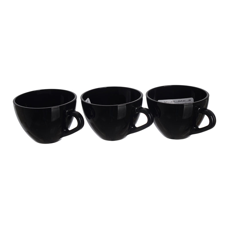 Colored glass tea mug set, 3 pieces, 210 ml