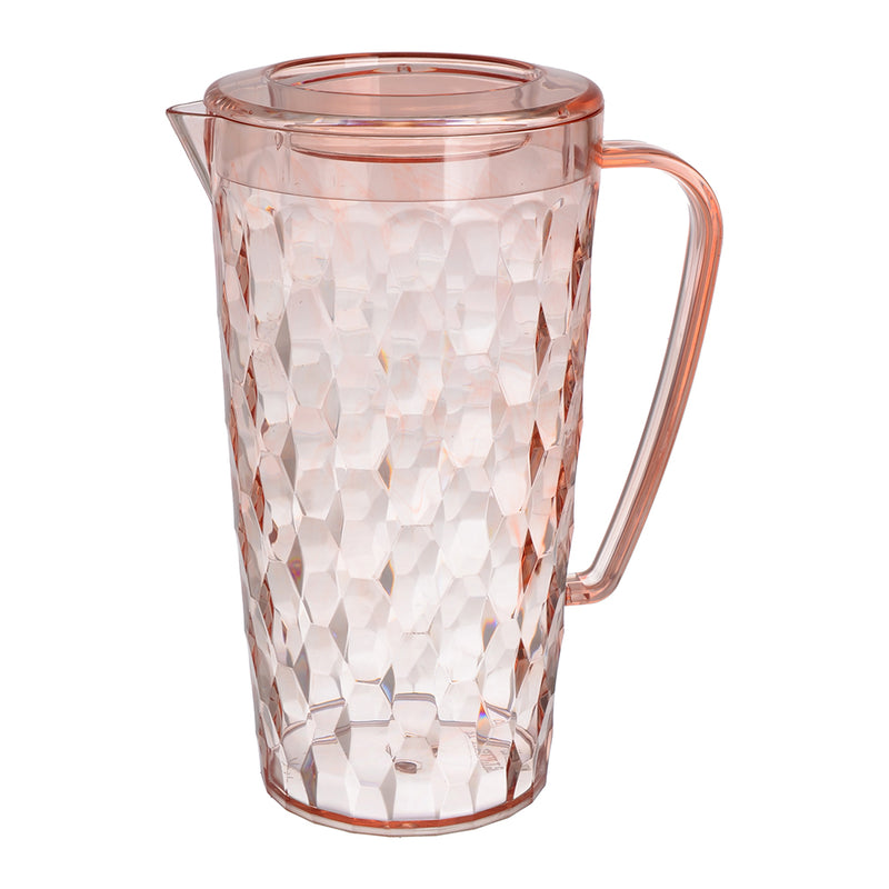 Crystal shaped plastic jug with 5 elite cups, 2 liter capacity