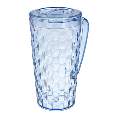 Crystal shaped plastic jug with 5 elite cups, 2 liter capacity