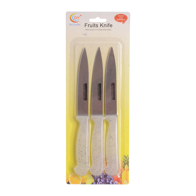 3-Piece Fruit Knife Set Gray