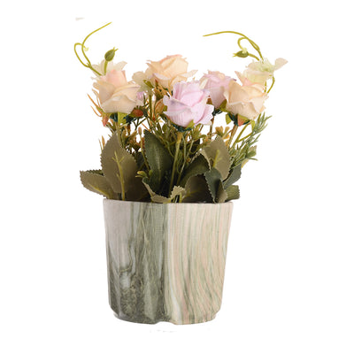 Decorative artificial flower vase, 18 cm