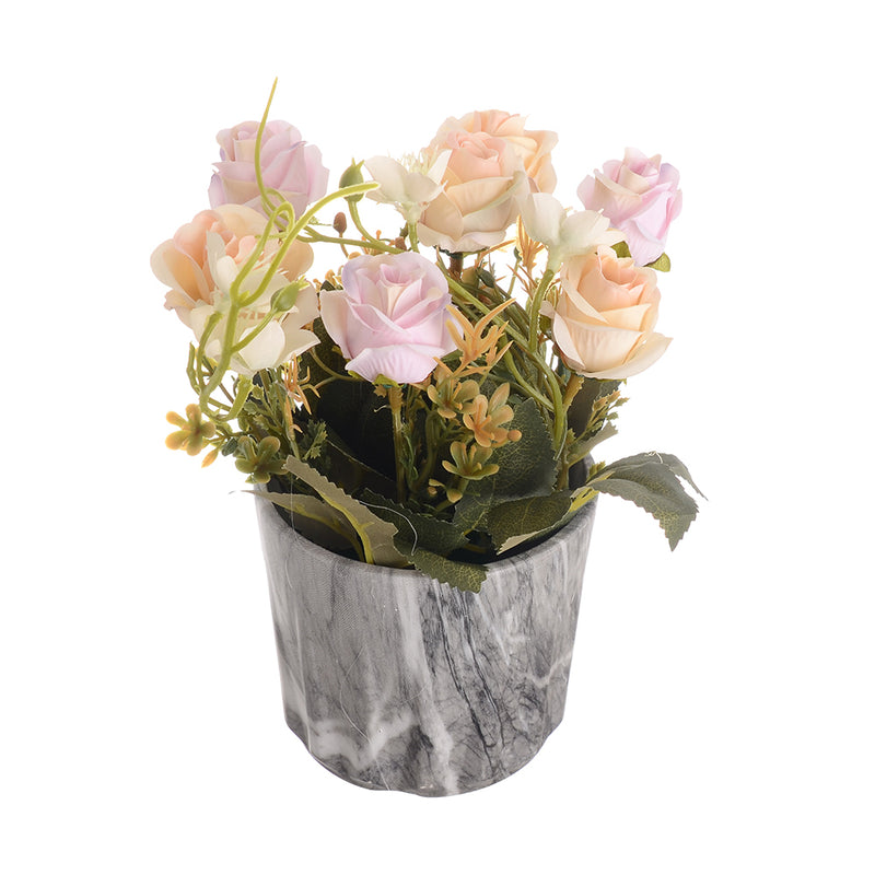 Decorative artificial flower vase, 18 cm