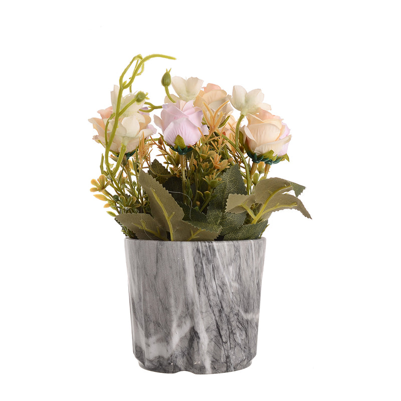 Decorative artificial flower vase, 18 cm