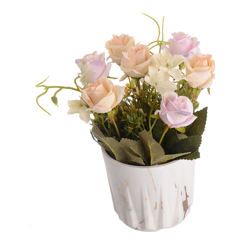 Decorative artificial flower vase, 18 cm