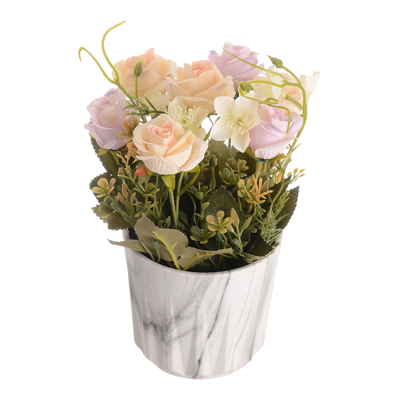 Decorative artificial flower vase, 18 cm