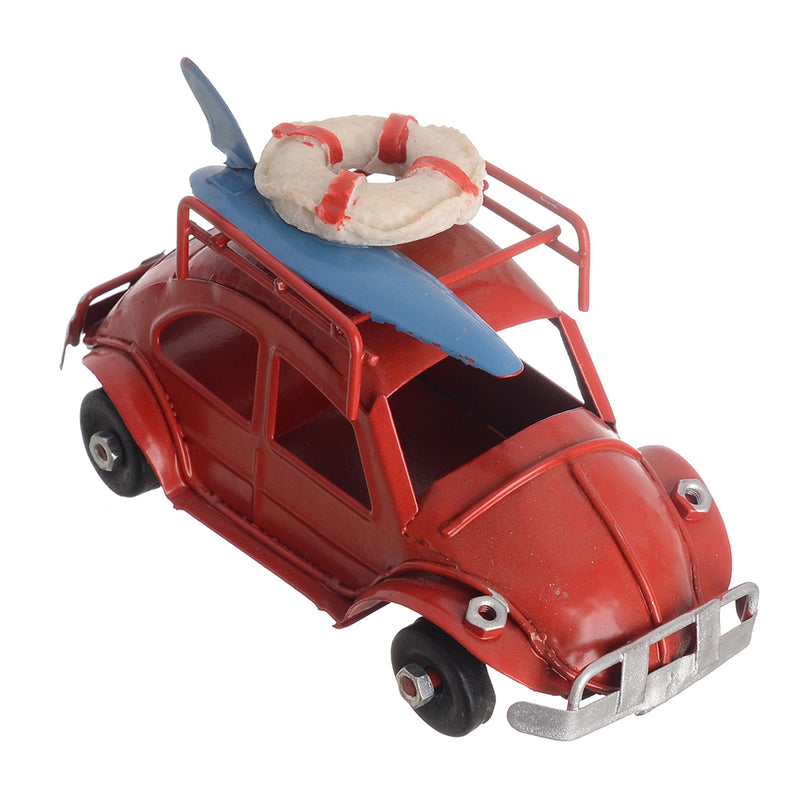 Classic car, miniature metal model, hand-movable, decorative, 5.5*11.5 cm, red