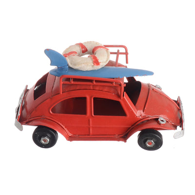 Classic car, miniature metal model, hand-movable, decorative, 5.5*11.5 cm, red