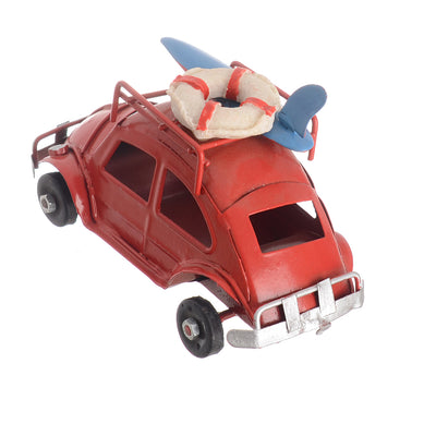 Classic car, miniature metal model, hand-movable, decorative, 5.5*11.5 cm, red