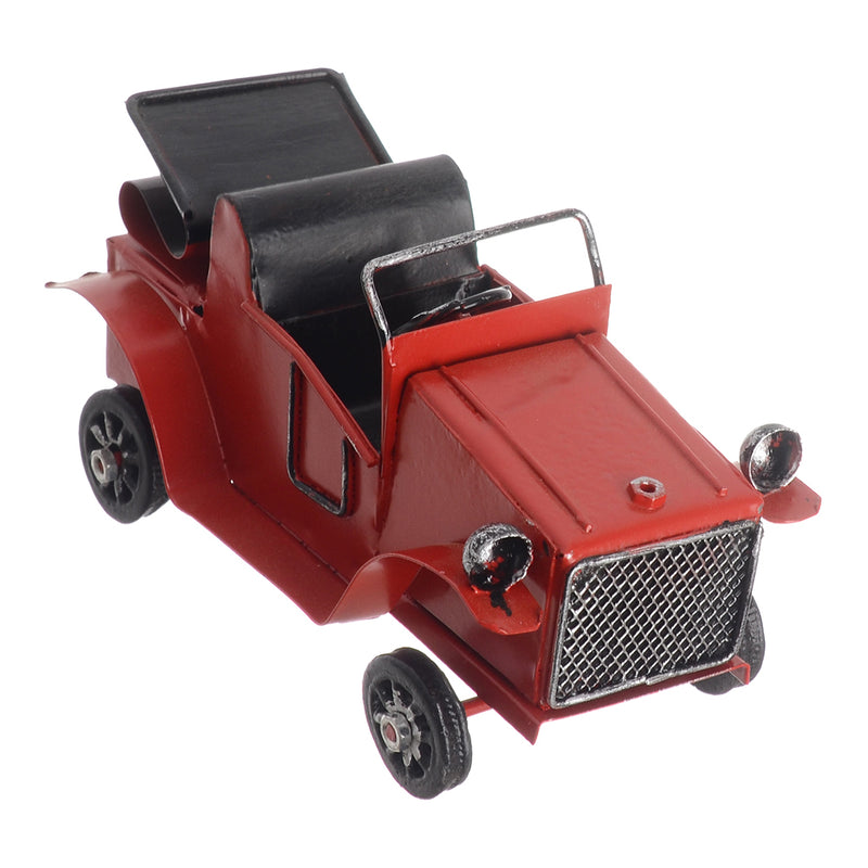 Classic convertible car, miniature model, hand-movable metal, decorative, 7*13 cm, red