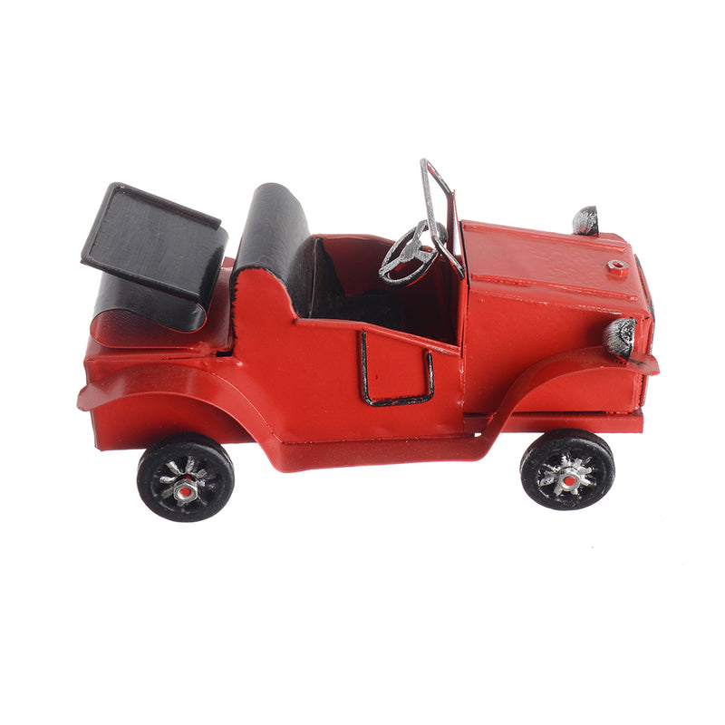 Classic convertible car, miniature model, hand-movable metal, decorative, 7*13 cm, red