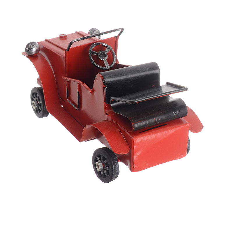 Classic convertible car, miniature model, hand-movable metal, decorative, 7*13 cm, red