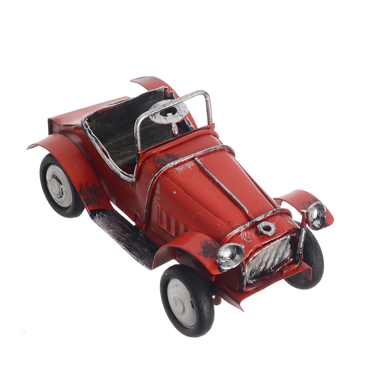 Classic hand-movable metal carriage, decorated, 9*5 cm, red