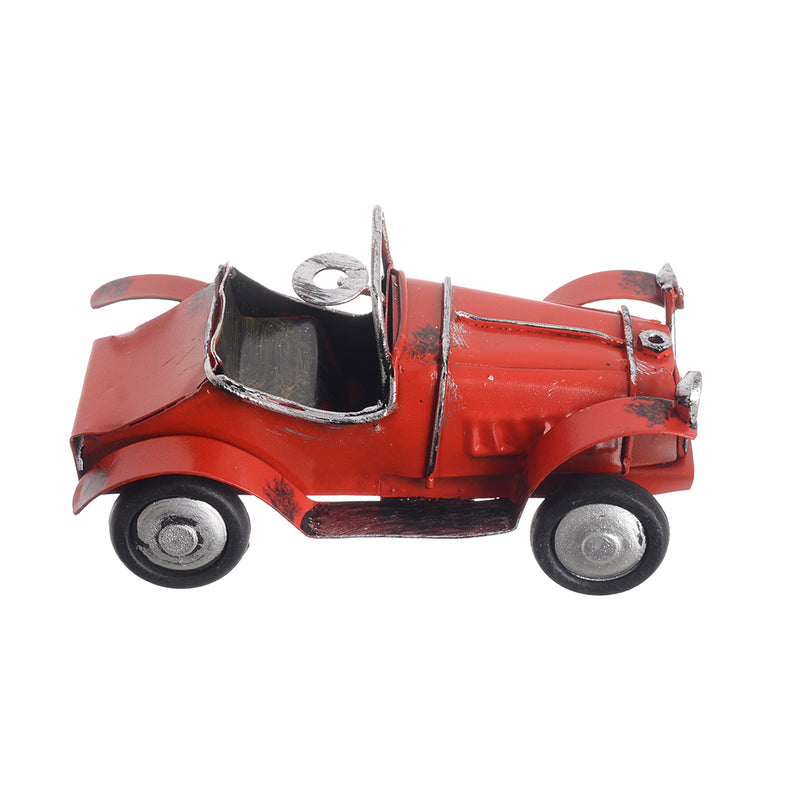 Classic hand-movable metal carriage, decorated, 9*5 cm, red