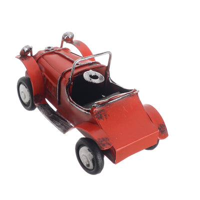 Classic hand-movable metal carriage, decorated, 9*5 cm, red
