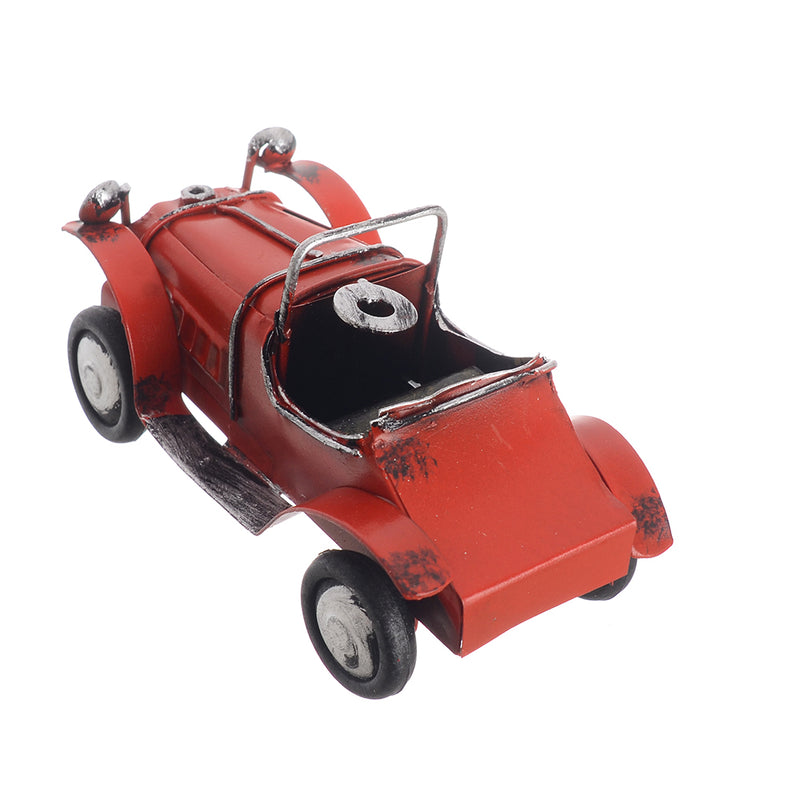 Classic hand-movable metal carriage, decorated, 9*5 cm, red